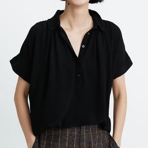 Madewell Black Central Drapey Shirt/Top S